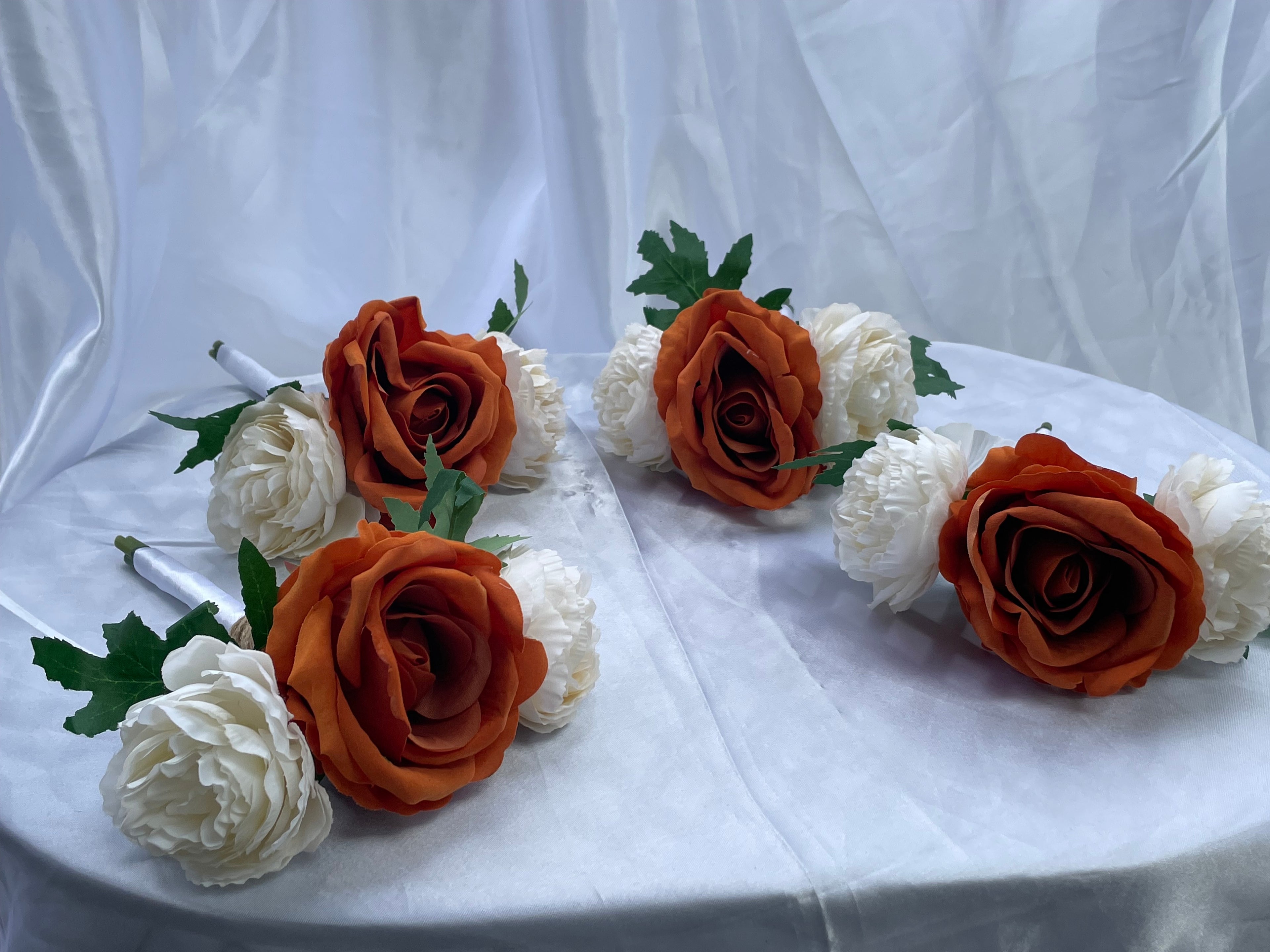 Burnt Orange Rose Pew End / Posey