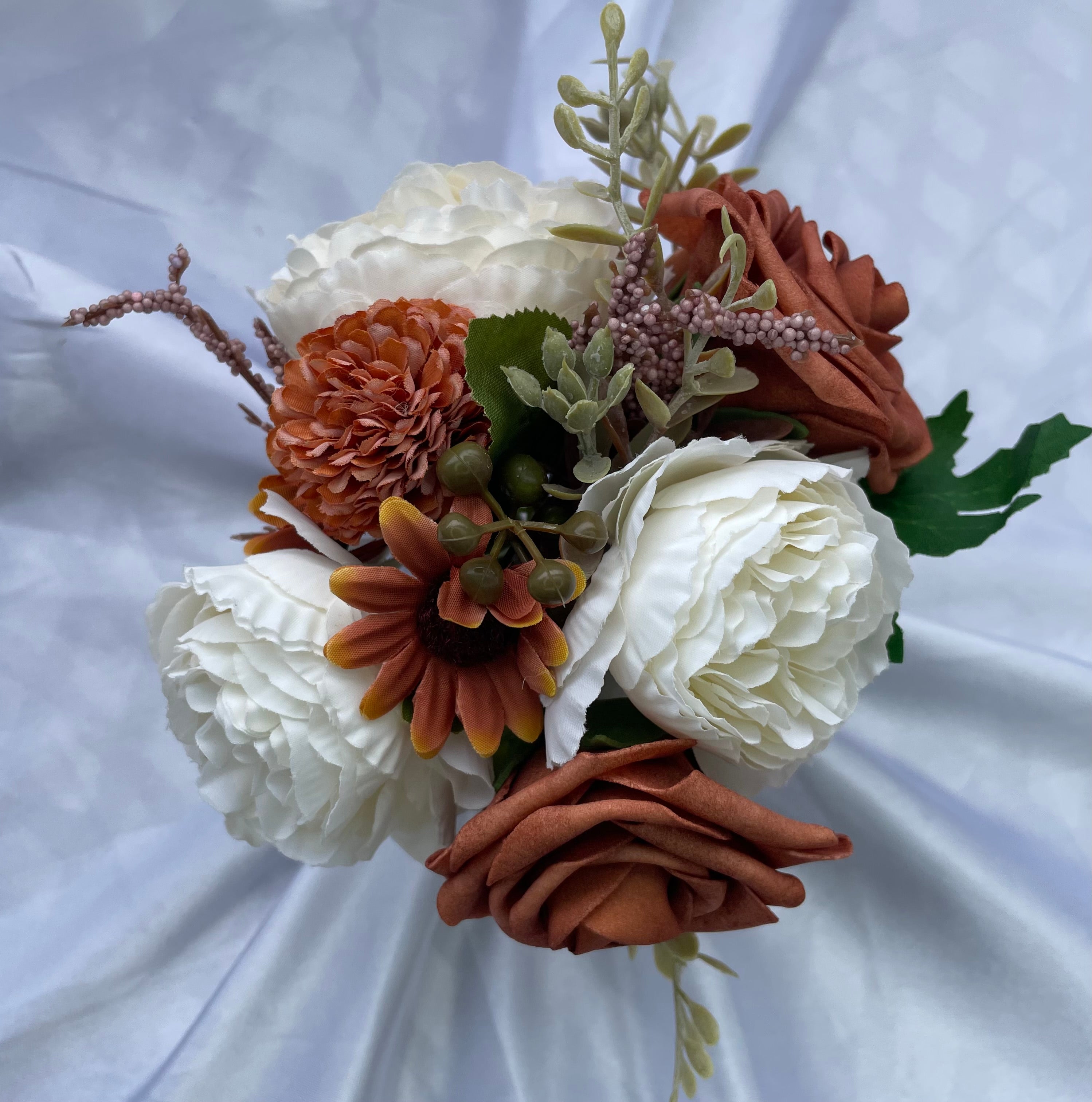 Mokka and White small bridal posey