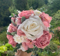 Blush Pink & White Rose 7 inch Bouquet