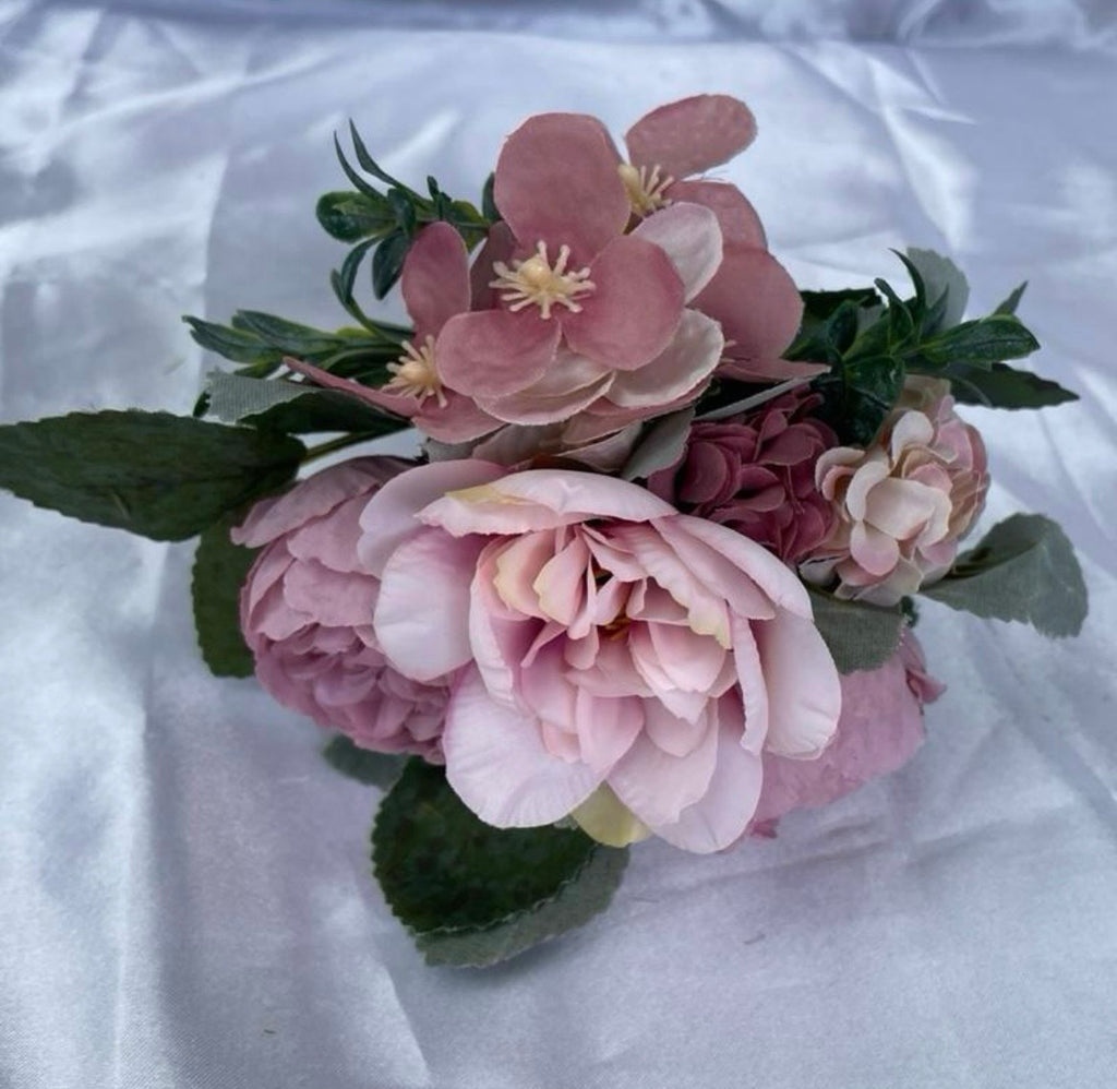 Blush pink artificial floral Pew End / posey wedding venue decor / ceremony