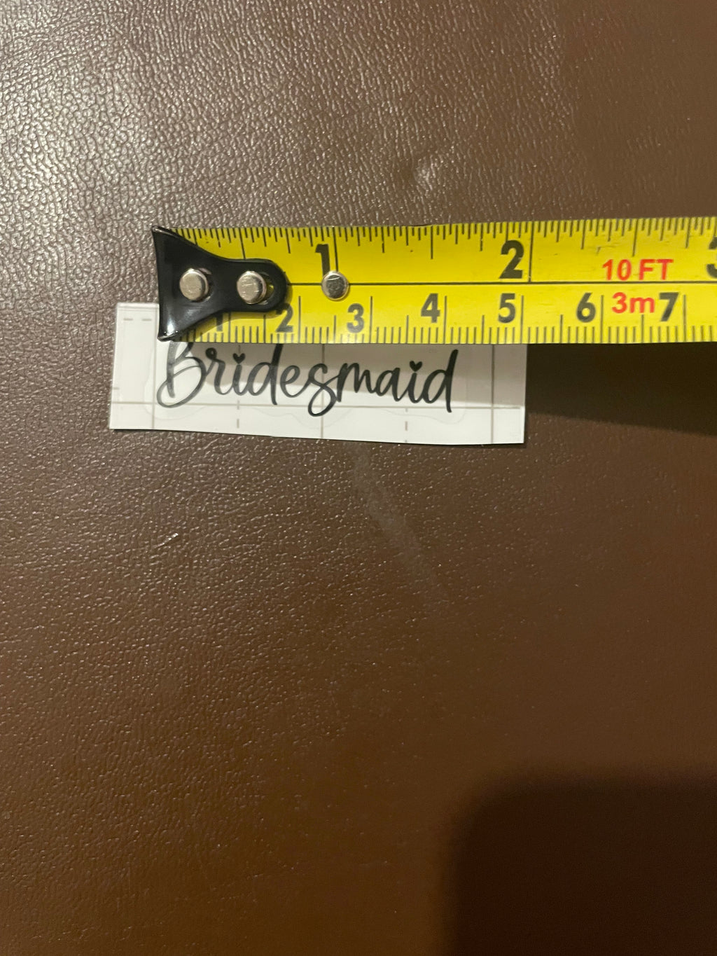 Bridesmaid Black Vinyl Wedding Decal