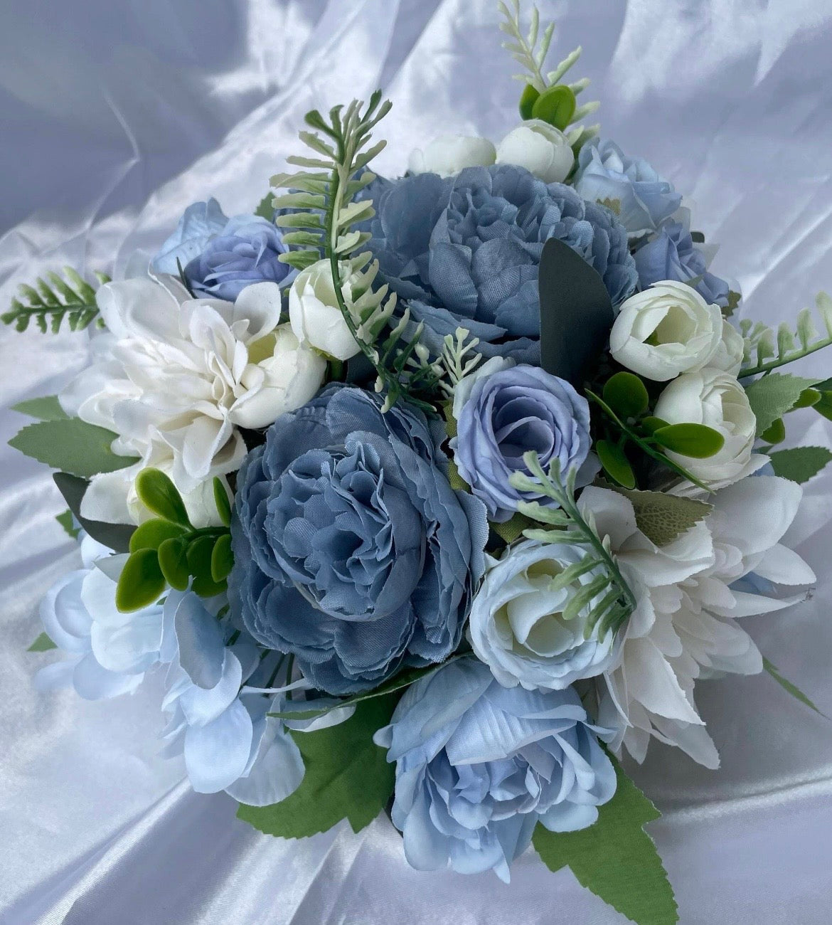 Shades of Blue Artificial wedding flowers / aisle floor displays / table display -