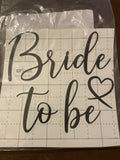 Black Bride To Be Decal
