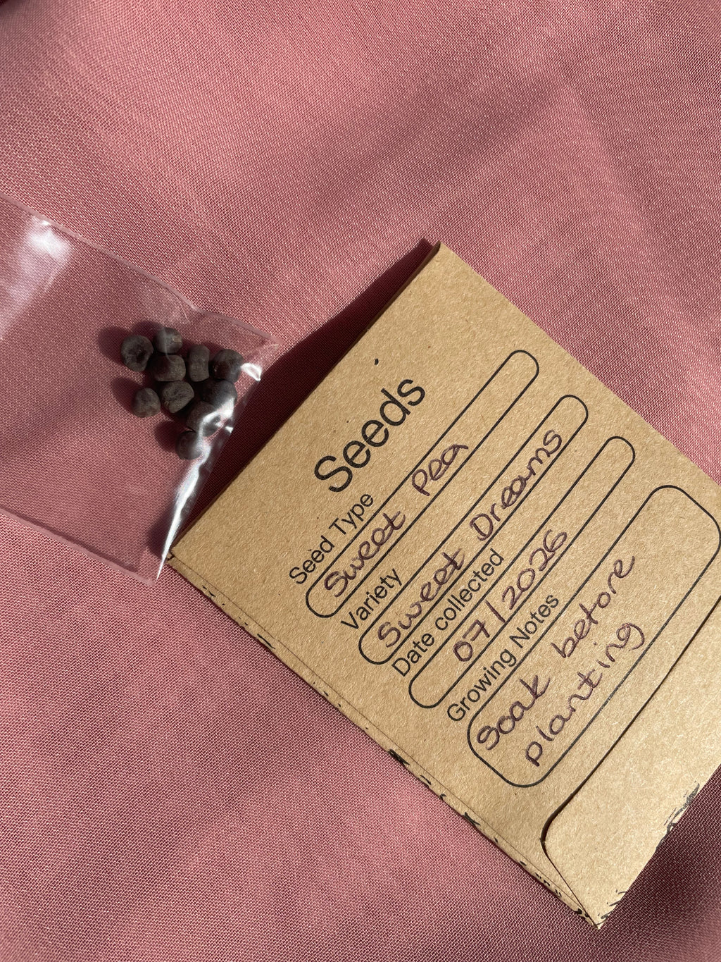 Let Love Grow Wedding Favour (including seeds) Sweet Pea