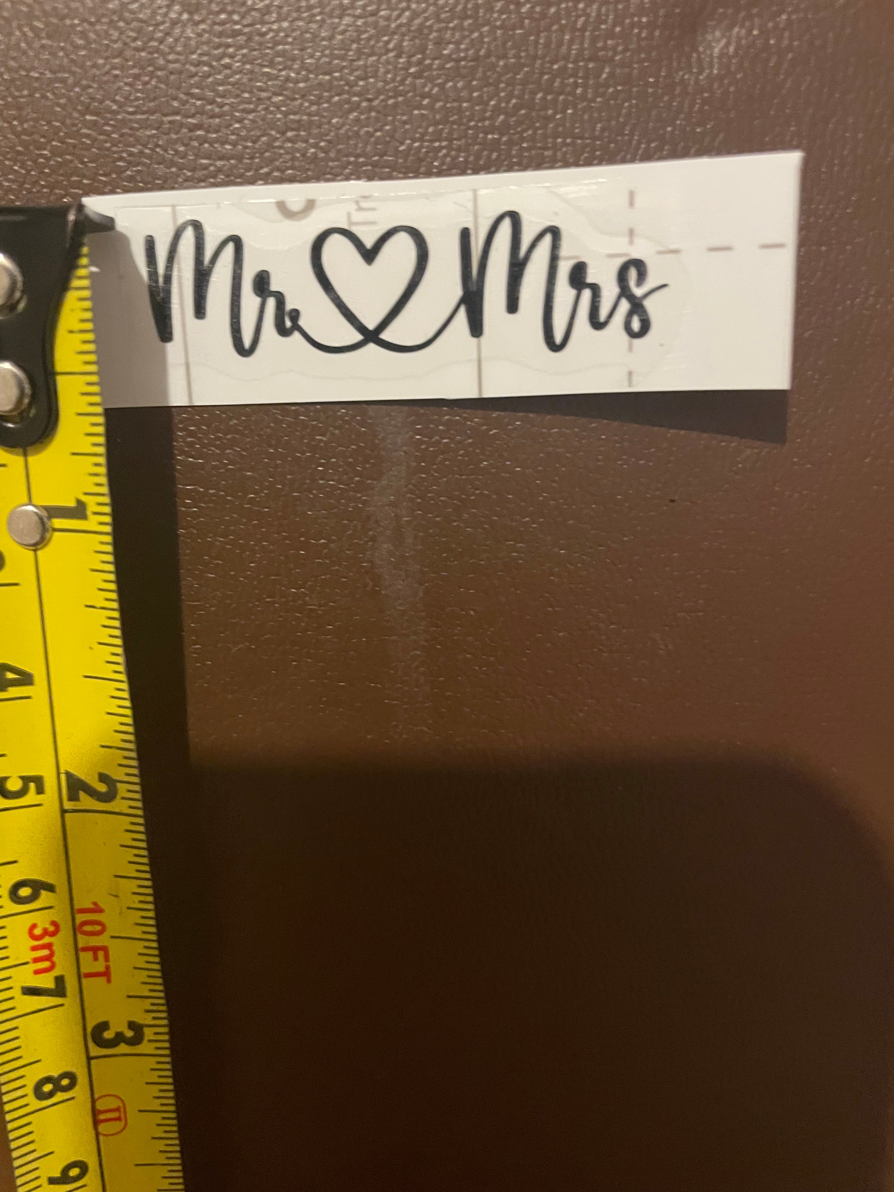 Mr & Mrs Black Vinyl Wedding Decal