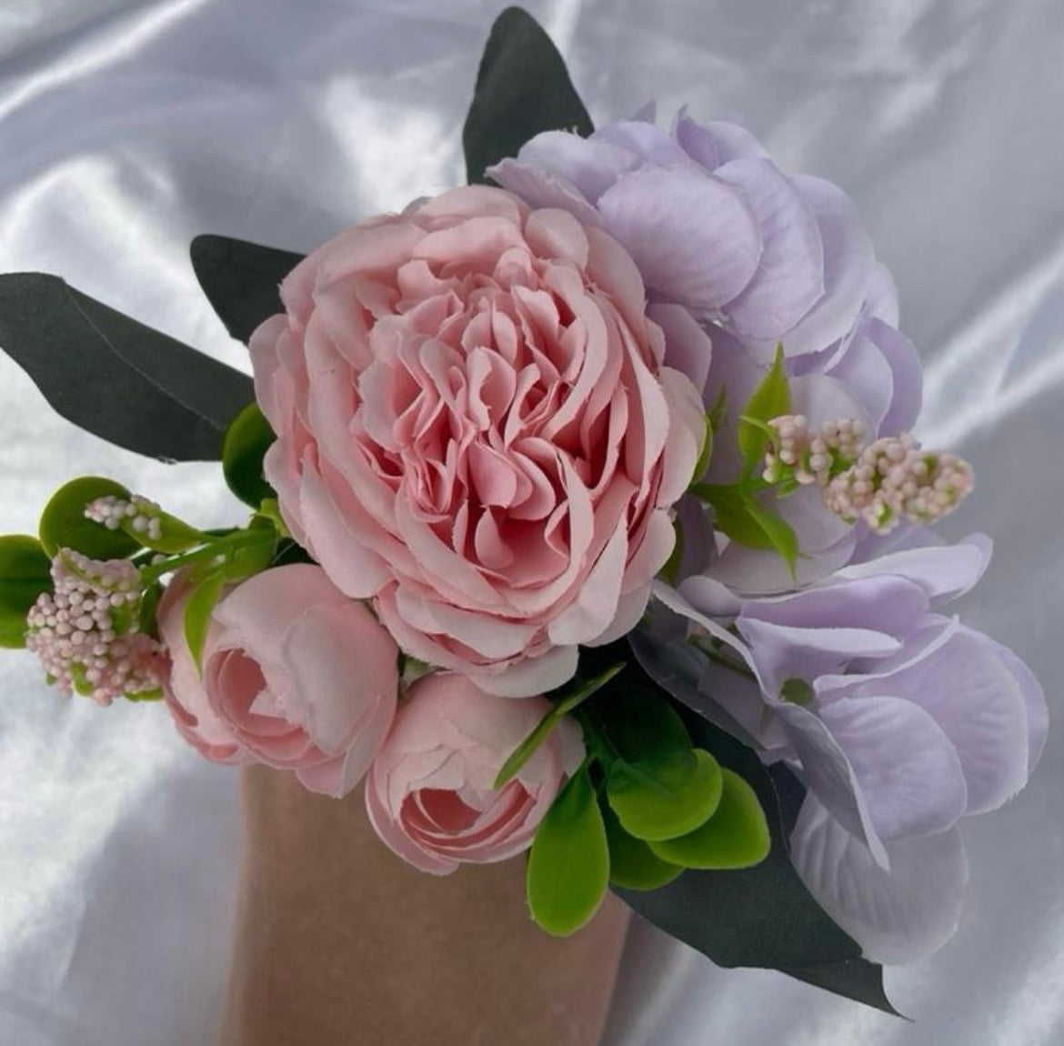 Pink and Lilac Artificial Wedding Pew End / Posey