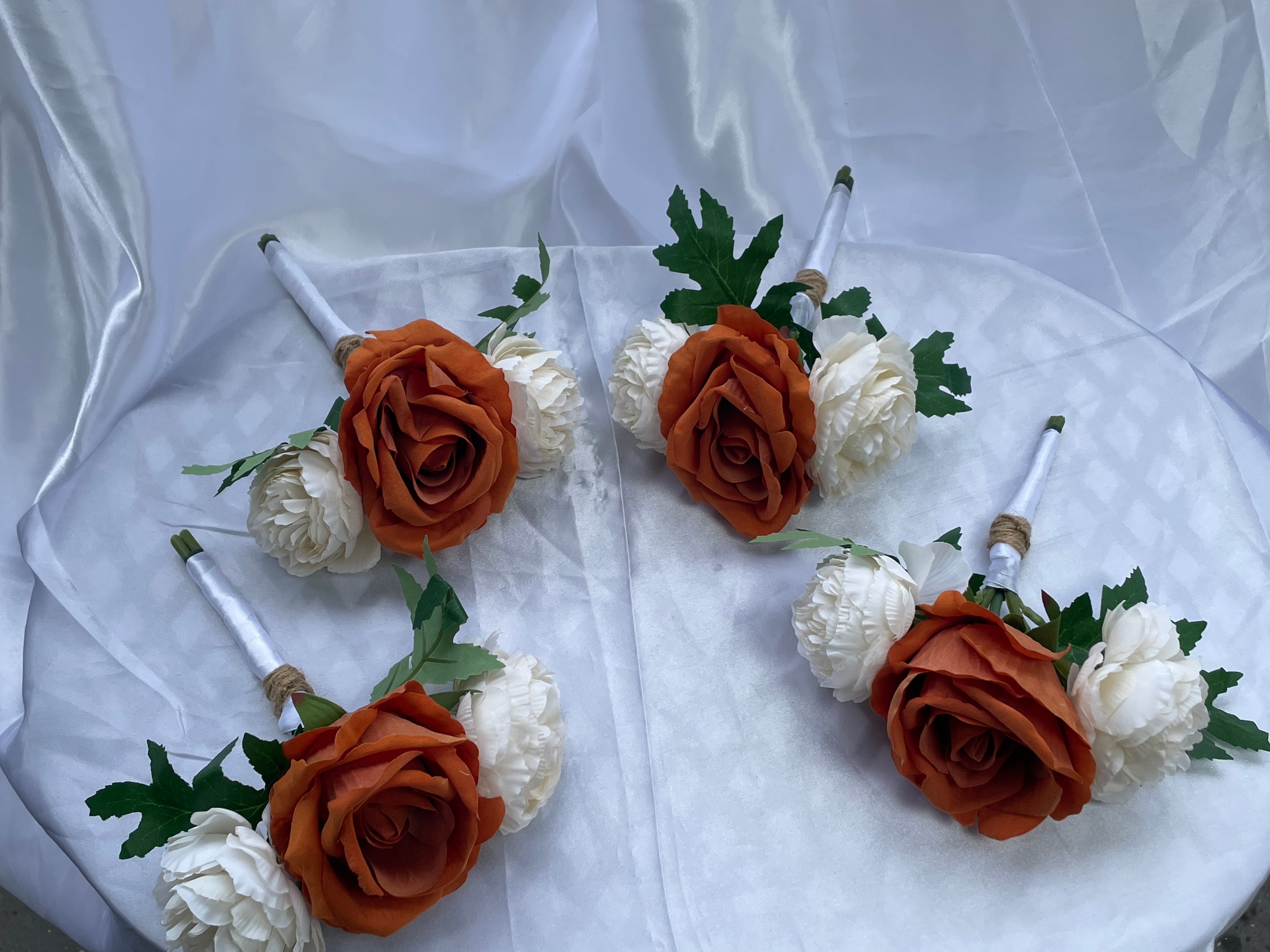 Burnt Orange Rose Pew End / Posey